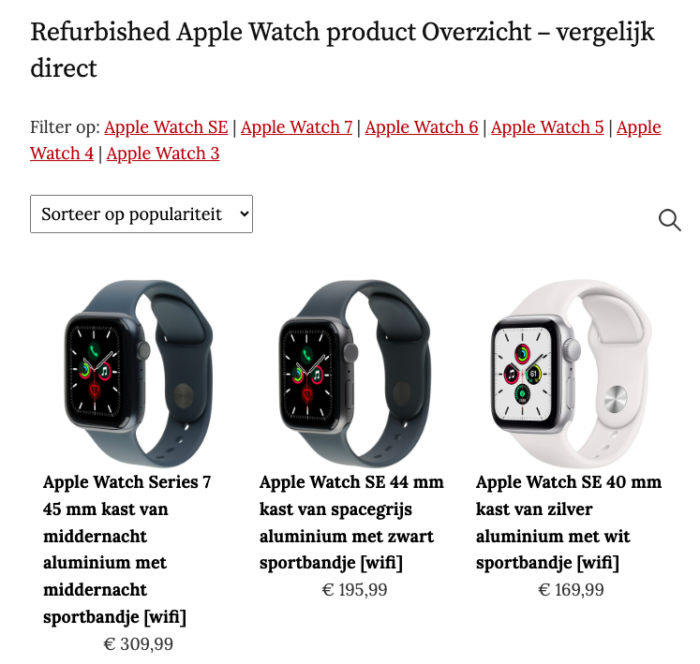 Refurbished Apple Watch kopen - eerst vergelijken